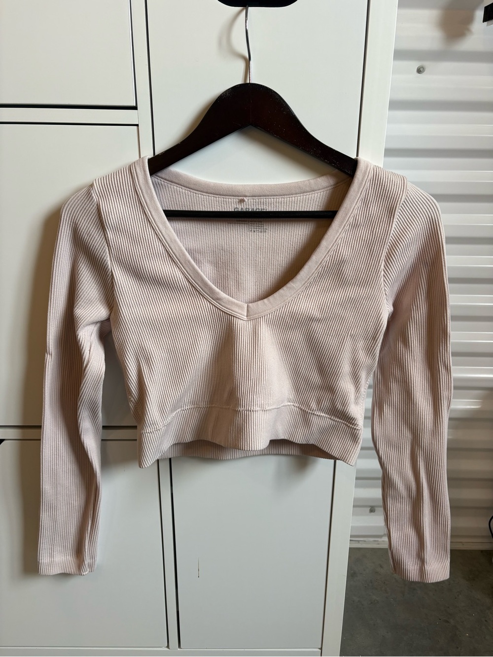 Garage Ribbed V-Neck Cropped Top